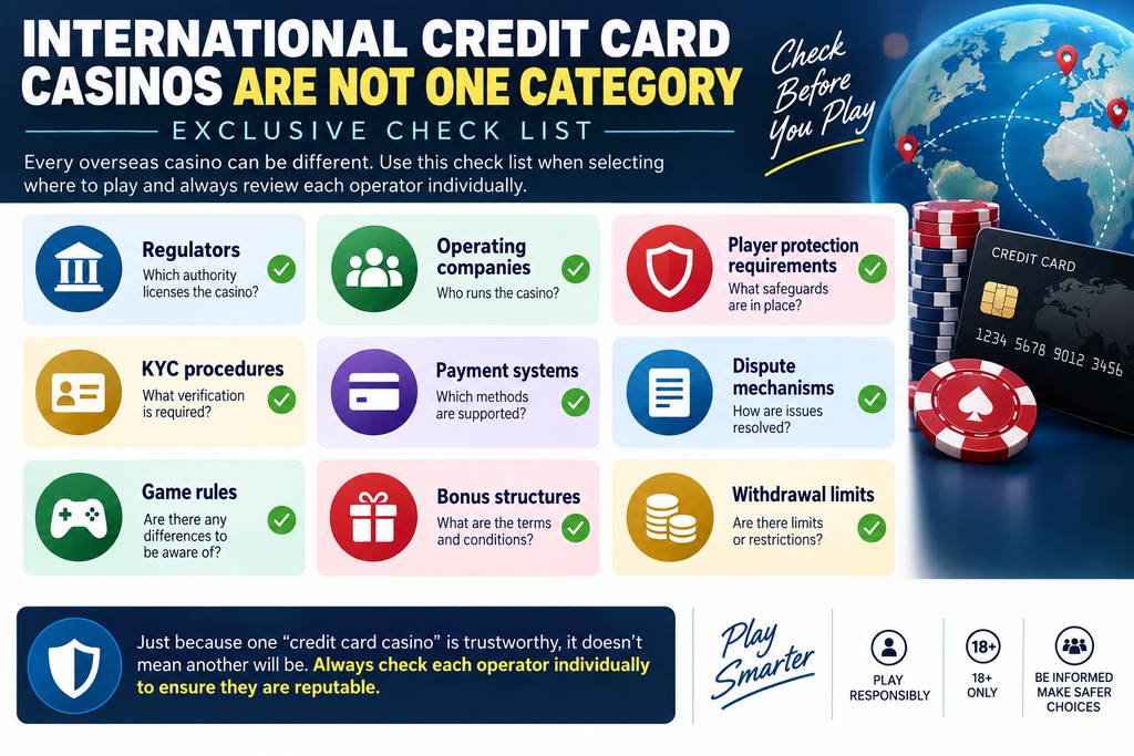 check list for credit card casinos